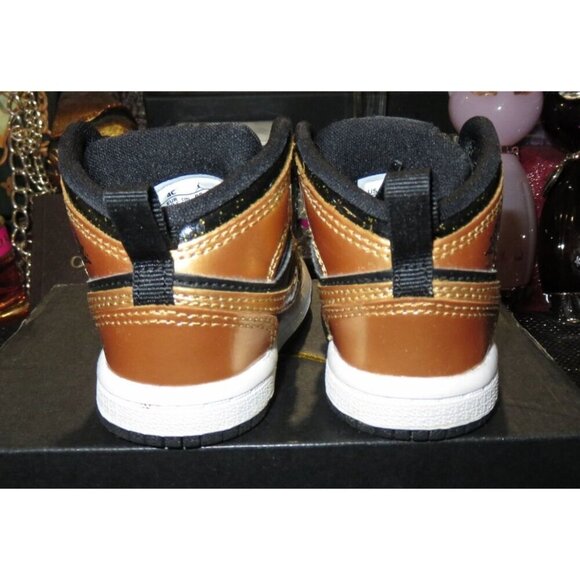 Nike Air Jordan 1 Mid Retro Metallic Gold Toddler 4C DM6217-001 - Picture 4 of 9